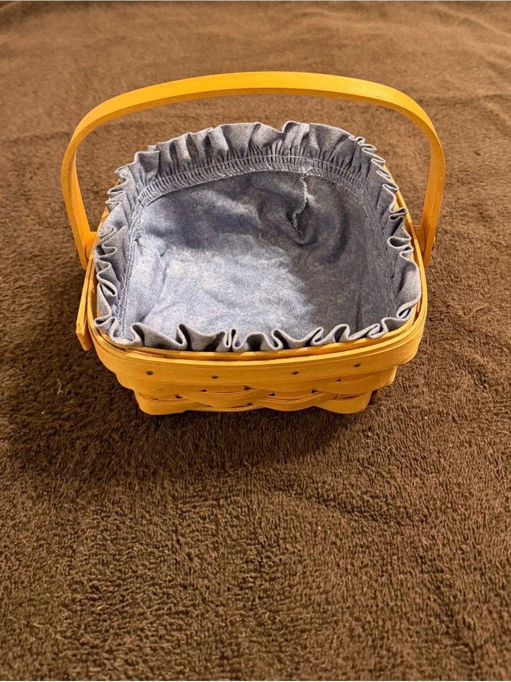 Longaberger 1999 Small Berry Basket Liner & Protector Handwoven USA